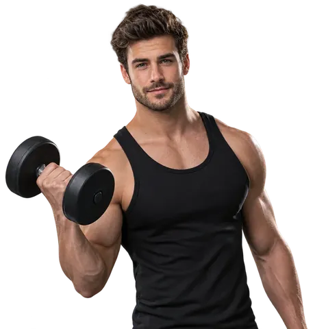 Man doing a dumbbell curl